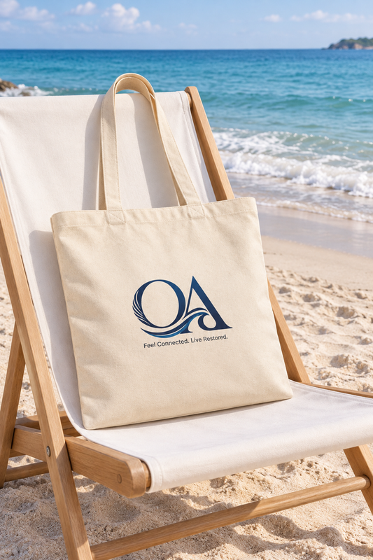 Signature Ocean Angel Cotton Canvas Tote Bag